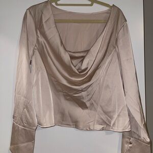 SHEIN Cream Draped Blouse